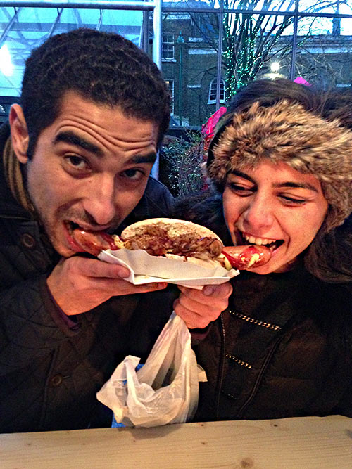 people_eating_german_sausage